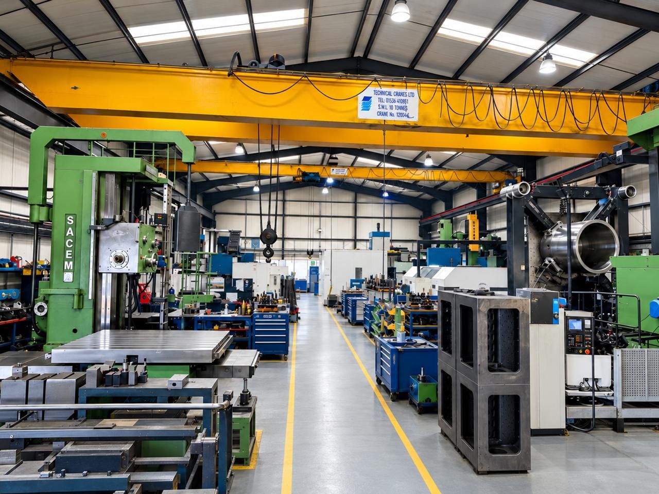 10 tonne overhead crane, Millbrook Precision Engineering, Clay Cross
